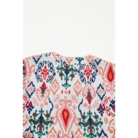 Multicolour Boho Print V Neck Bracelet Sleeve Mini Dress - L thumbnail