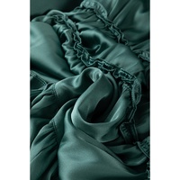 Mist Green Tiered Ruffled Puff Sleeve Loose Fit Mini Dress - S thumbnail