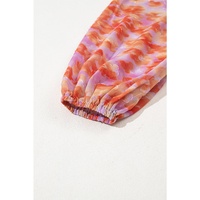 Rose Floral Print Square Neck High Waist Mini Dress - S thumbnail