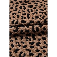 Khaki Leopard Print V Neck Sleeveless Collared Mini Dress - L thumbnail