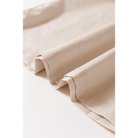 Beige Scoop Neck Ribbed Bodice Pleated Sleeveless Long Dress - M thumbnail