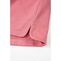 Mineral Red French Terry Zipped Collar Sleeveless Drawstring Waist Mini Dress - M thumbnail