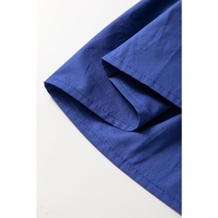 Bluing Colorful Striped Trim Puff Sleeve Pleated Mini Dress - M thumbnail