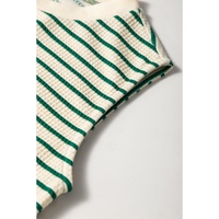 Green Stripe Woven Ruffled Sleeveless Mini Dress - XL thumbnail