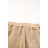 Azura Exchange Khaki Piping Trim Long Sleeve Terry Shorts Set - L thumbnail
