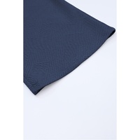 Navy Blue Textured Loose Fit T Shirt and Drawstring Pants Set - S thumbnail