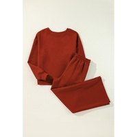Red Dahlia Ultra Loose Textured 2pcs Slouchy Outfit - L thumbnail