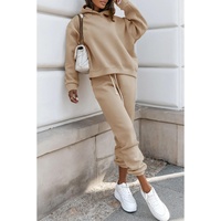 Pale Khaki Chunky Two-piece Hooded Sweatsuit - XL thumbnail