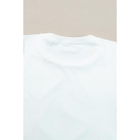 White Colorful Sequin Butterfly Puff Sleeve Top Shorts Set - L thumbnail