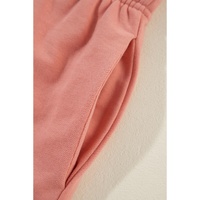 Peach Blossom Colorblock Patchwork Long Sleeve Shorts Outfit - L thumbnail