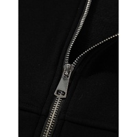Black Solid Seamed Zipper Jacket and Drawstring Waist Pants Set - L thumbnail