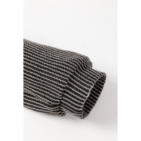 Carbon Grey Corded Knit Long Sleeve Top and High Waist Shorts Set - M thumbnail