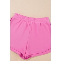 Bonbon Striped Accent Pullover and Shorts Two Piece Casual Set - M thumbnail
