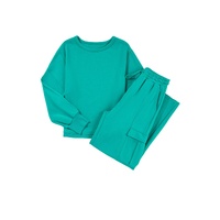 Solid Color Pullover Top and Cargo Pants Set - L thumbnail