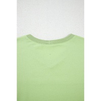 Meadow Mist Green Solid Loose V Neck Half Sleeve Tee and Shorts - M thumbnail