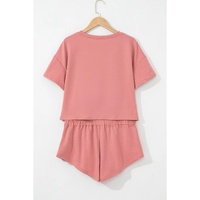 Blossom Sequined Lobster Patched Crop Tee and High Waist Short Set - XL thumbnail