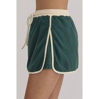 Evergreen Color Contrast Loose Pullover and Lace-up Waist Skort Set - S thumbnail