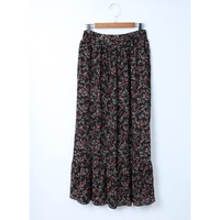 Azura Exchange Floral Ruffled Crop Top and Maxi Skirt Set - M thumbnail