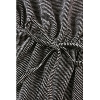 Gray Ribbed Elastic Waist Romper - L thumbnail