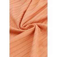 Azura Exchange Orange Ribbed Drawstring Waist Long Sleeve Romper - L thumbnail