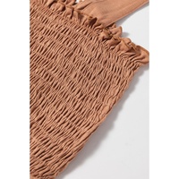 Dusty Pink Ruffled Shirred Wide Leg Sleeveless Jumpsuit - L thumbnail