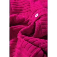 Bright Pink Terry Textured Sleeveless Button Front Wide Leg Jumpsuit - L thumbnail