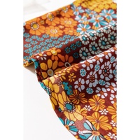 Multicolour Boho Floral Print Crossed Straps Ankle-length Jumpsuit - L thumbnail