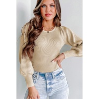 Apricot Ribbed Balloon Sleeve Bodysuit - XL thumbnail