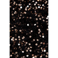 Black Deep V Back Sequin Puff Sleeve Bodysuit - M thumbnail