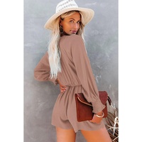 Azura Exchange Tie Knot Puff Long Sleeve Romper - XL thumbnail