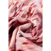 Pink Abstract Watercolor Tie Dye Tiered Maxi Skirt - S thumbnail