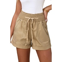 Azura Exchange Drawstring Khaki High Waist Shorts - L thumbnail