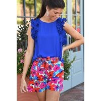Azura Exchange Belted Floral Print Shorts - 8 US thumbnail
