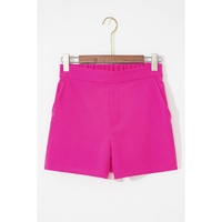 Sachet Pink Half Elastic Waist Casual Pocketed Shorts - M thumbnail