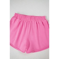 Bonbon Color Block Stripes Elastic High Waist Active Shorts - L thumbnail