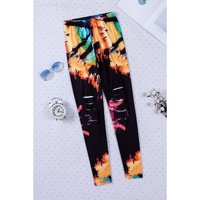 Azura Exchange Tie Dye Hollow Out Fitness Leggings - XL thumbnail