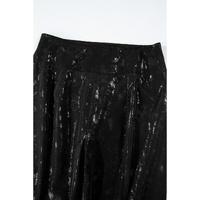 Black Faux Leather Splits High Waist Leggings - L thumbnail