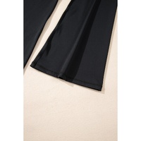 Black V Shape High Waist Flared Leggings - M thumbnail