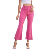 Azura Exchange Flare Leg Raw Hem Jeans - 14 US thumbnail