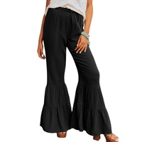 Azura Exchange Textured Ruffled Bell Bottom Pants - L thumbnail
