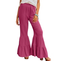 Azura Exchange Textured High Waist Ruffled Bell Bottom Pants - M thumbnail
