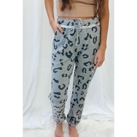 Azura Exchange Leopard Print Drawstring High Waist Jogger Pants - S thumbnail