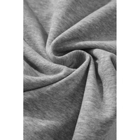 Light Grey Solid Color Fleece Lined Drawstring Waist Casual Pants - 2XL thumbnail