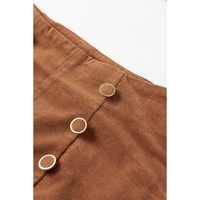 Chestnut Solid Color Double Breasted Straight Leg Pants - L thumbnail