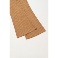 Grapefruit Orange Checkered Corduroy Flare High Waist Pants - L thumbnail