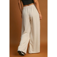 Apricot Loop Drawstring Casual Wide Leg Pants - S thumbnail
