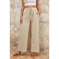 Azura Exchange Drawstring Waist Crinkled Wide Leg Pants - XL thumbnail