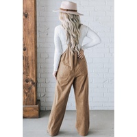 Gray Morn Solid Pocketed Loose Fit Corduroy Overall - L thumbnail