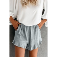 Azura Exchange High Waist Ruffle Shorts with Pockets - L thumbnail