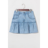 Myosotis Bubble Hem Denim Mini Skirt - L thumbnail